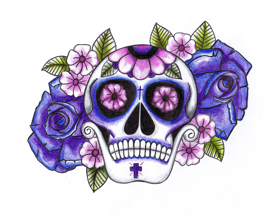 Purple Price - Sugar Skull Tattoo Design