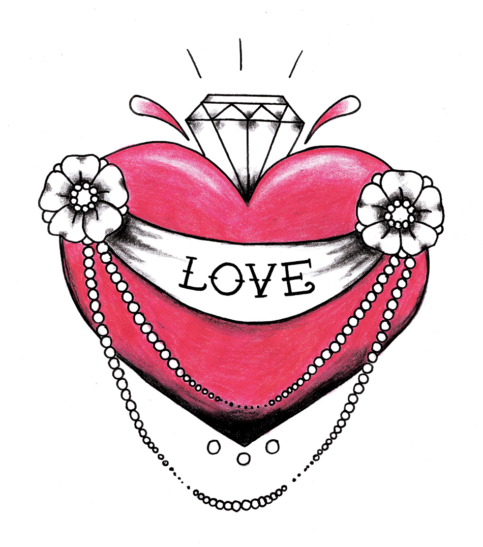 Diamond Heart - Tattoo Design
